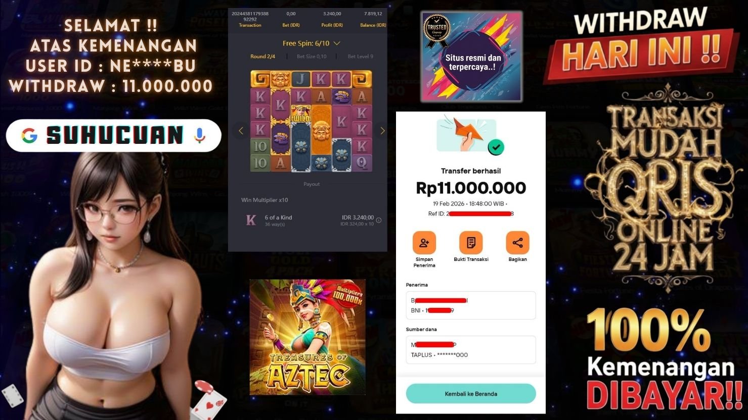 SUHUCUAN JACKPOT SLOT TREASURES OF AZTEC